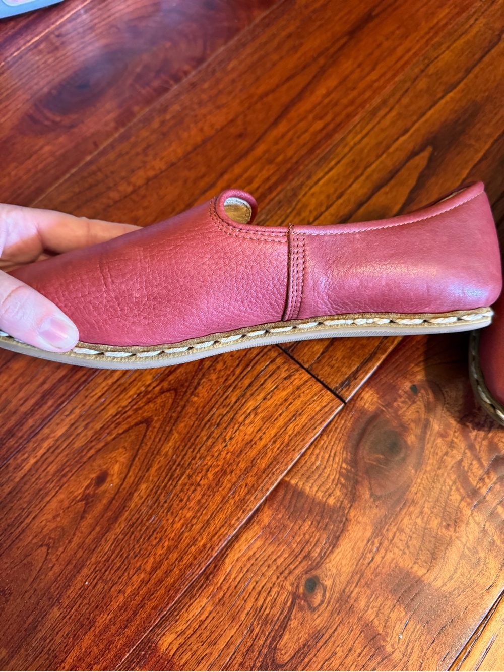 Sabah Felli Red Turkish leather slip ons loafers 41 US 9-9.5 - Picture 3 of 6